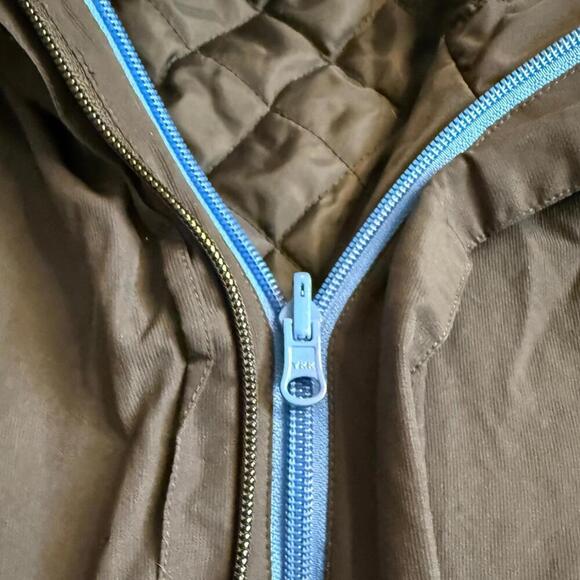 Adidas Vintage Black Quilted Hooded Jacket XL Blue Zip 2000s Y2K Streetwear - Picture 2 of 8